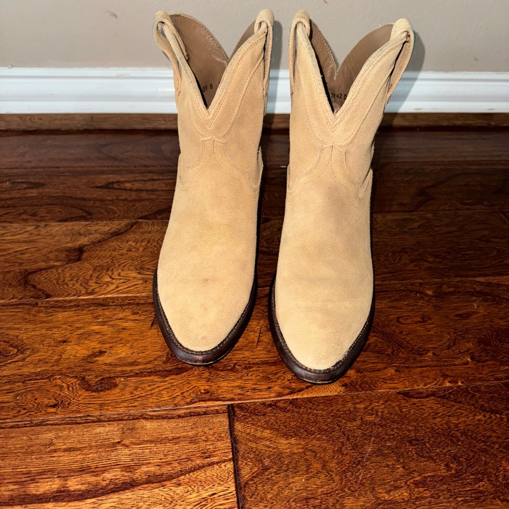 Tecovas Tan Ankle Boots with Suede Finish